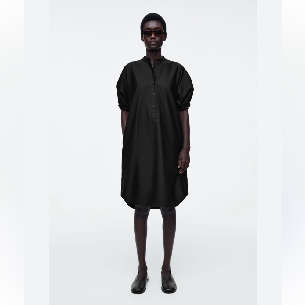 COS Black Cotton Shirt Dress Size 4
